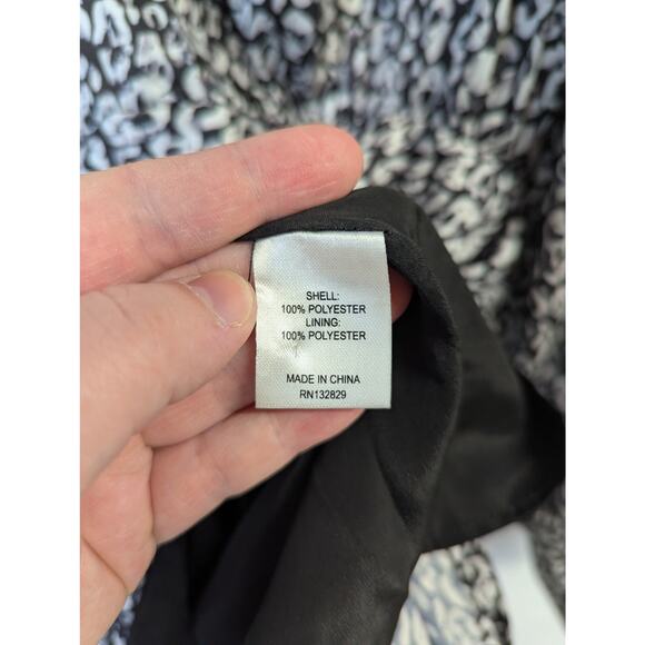 NWT L Academie Joyce Dress Womens Medium Black White Leopard Cocktail Mini - Picture 7 of 10